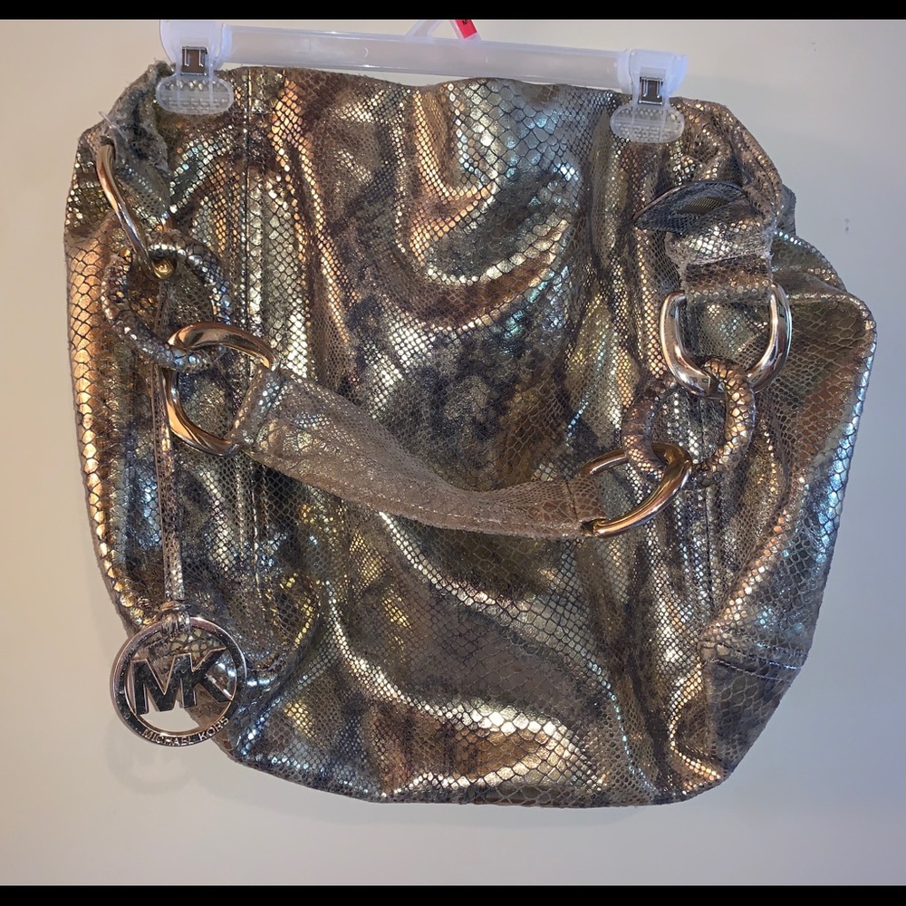 Michael Kors Gold Snakeskin Purse